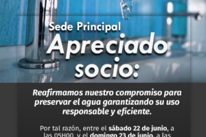 Preservemos el agua, racionamiento Sede Principal